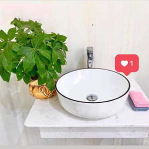 Lavabo trắng sứ để bàn 236 HB
